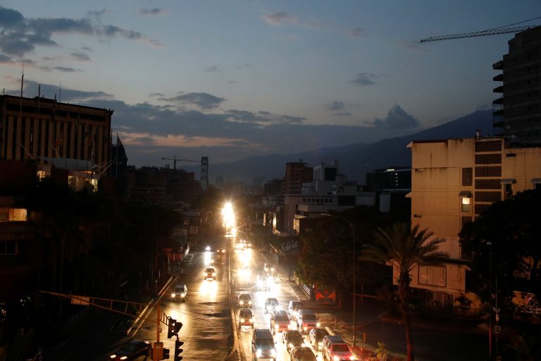A general view of the city during a second day of blackout in Caracas